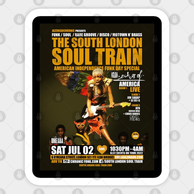 POSTER - THE SOUTH LONDON - SOUL TRAIN - OMEARA Sticker by Promags99